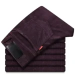 pantalon homme en velours bordeaux