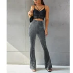 pantalon bootcut gris femme