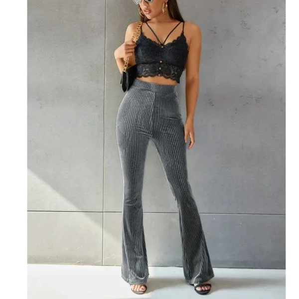 pantalon bootcut gris femme