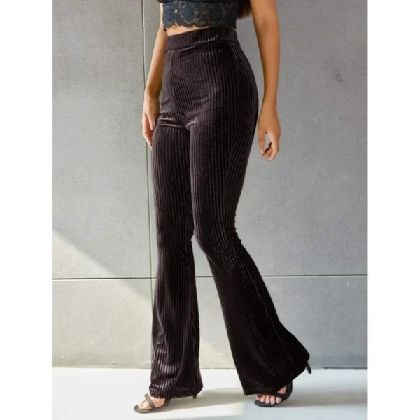 pantalon femme style bootcut en café