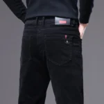 pantalon noir en velours pour homme