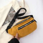 Banane Streatwear en Velours Côtelé Jaune