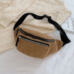 Banane Streatwear en Velours Côtelé Marron