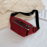 Banane Streatwear en Velours Côtelé Rouge