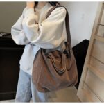 Grand Fourre-tout en Velours Gris