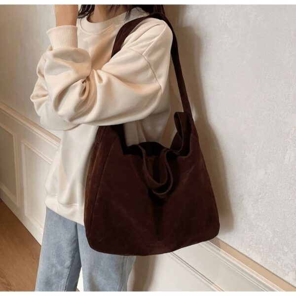 Grand Sac Fourre-tout en Velours Café