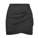 jupe drapée en velours pour femme