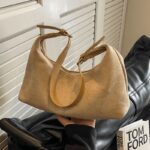 Petit Sac à Main Daim Kaki