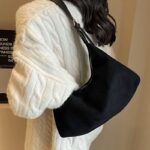 Petit Sac à Main Daim Noir