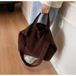 sac à main velours café avec anses