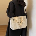 sac crossbody beige en tissu côtelé