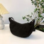Sac Hobo en Velours Côtelé Noir