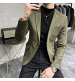 veste anglaise velours homme verte