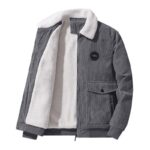 Veste Camionneur en Velours Côtelé Gris