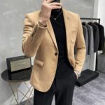 Veste Homme en Velours Style Anglais Kaki