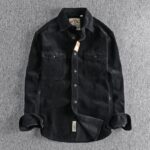 veste homme vintage en velours noir