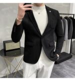 veste noire en velours pour homme