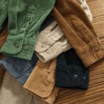 vêtements en velours côtelé marron homme